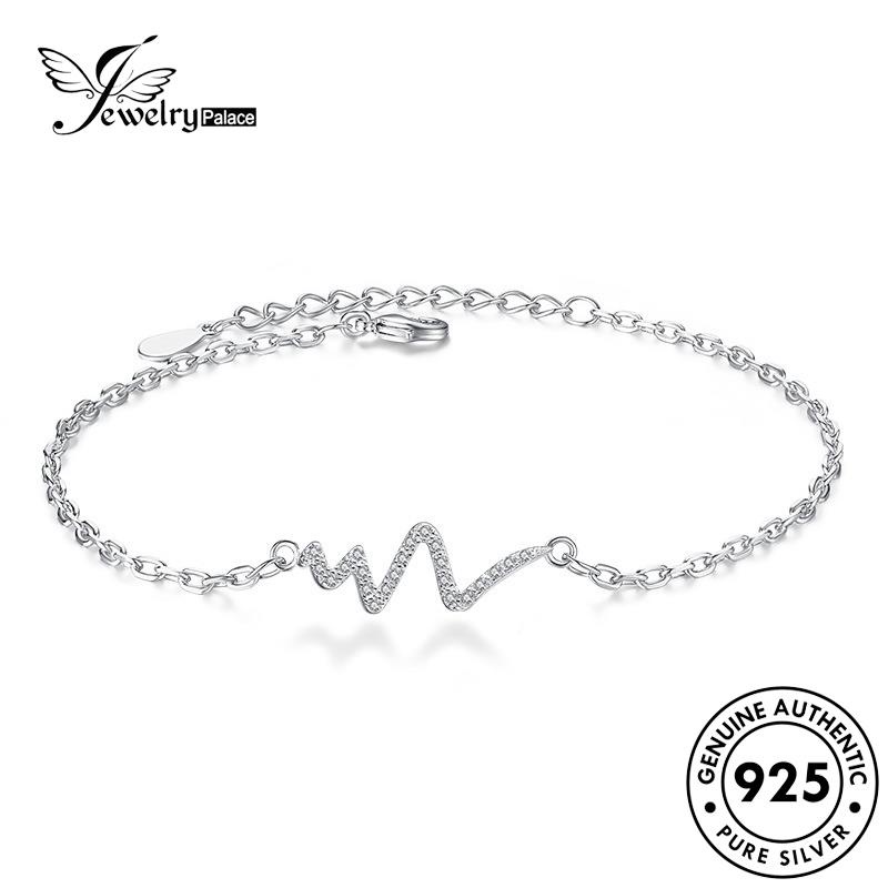 Jewelrypalace Gelang Berlian Kreatif Moissanite Elektrogram925 Wanita Love Perak Asli B67