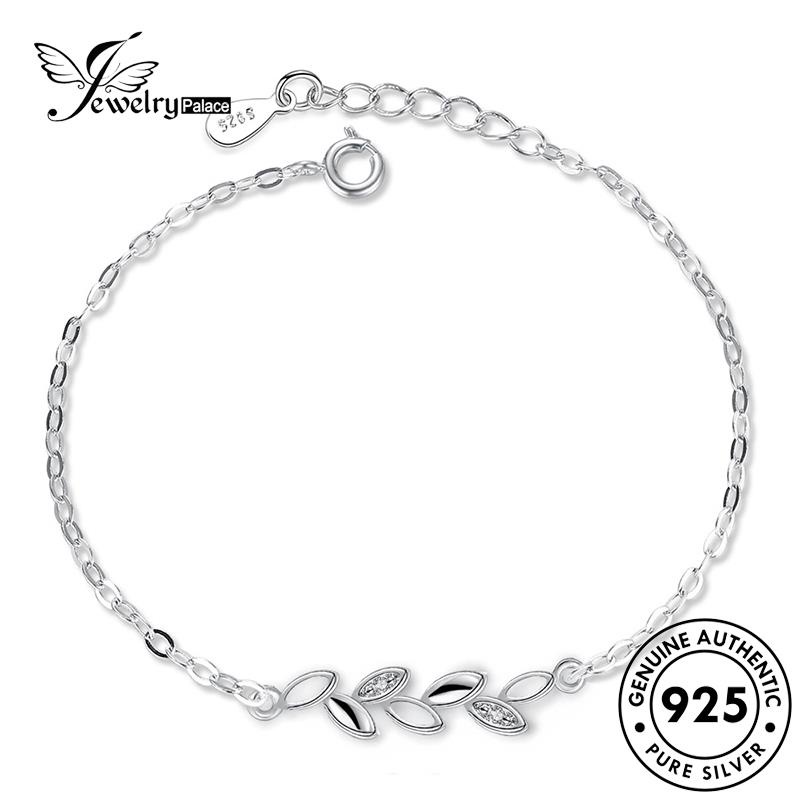 Jewelrypalace Keberuntungan925Daun Wanita Gelang Perak Asli B14