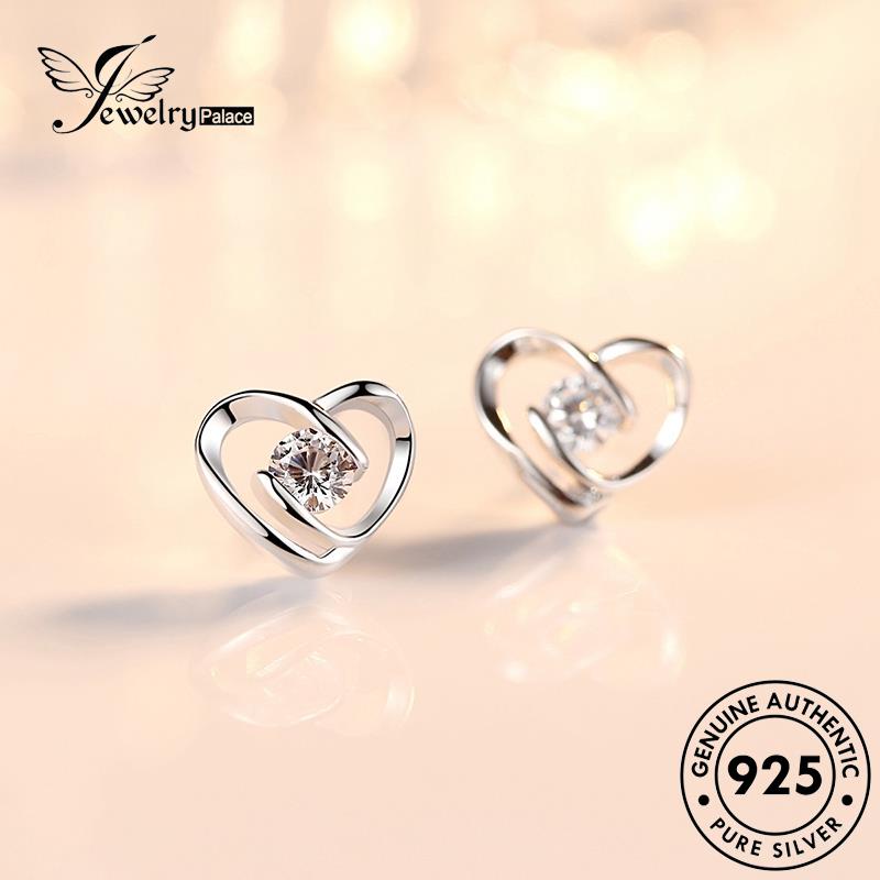 Perhiasantempat925anting Kepribadian Cinta Wanita Perak Stud Asli Amethyst E78