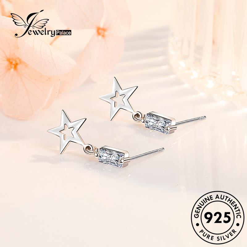 Perhiasantempat Wanita Berujung Lima Anting Perak Stud Berlian Moissanite925 Asli Temperamen Bintang E102