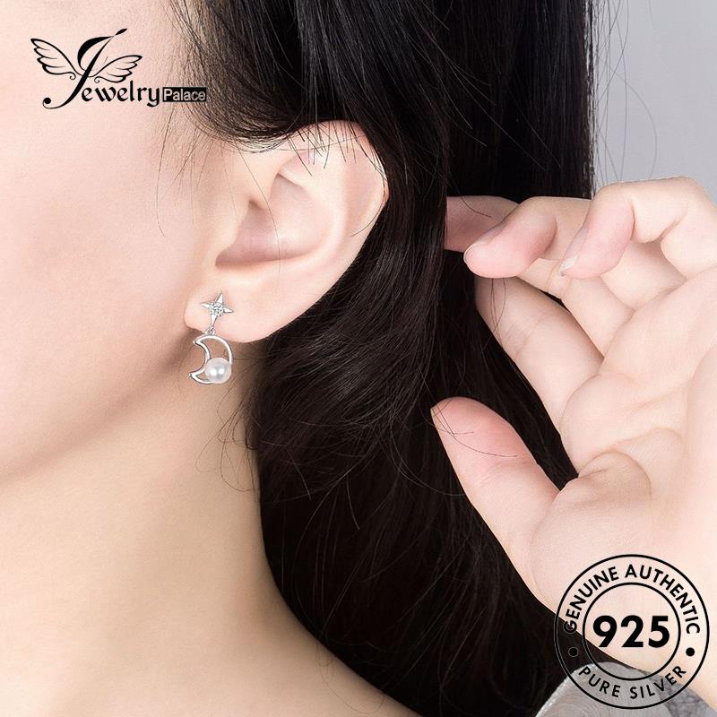Jewelrypalace Stud Mutiara Asli925 Anting Kepribadian Xingyue Perak Wanita E173