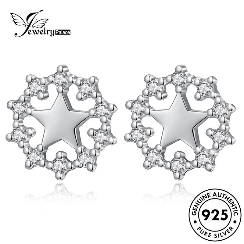 Jewelrypalace Berlian925 Anting Tusuk Fashion Moissanite Bintang Perak Asli Wanita E183