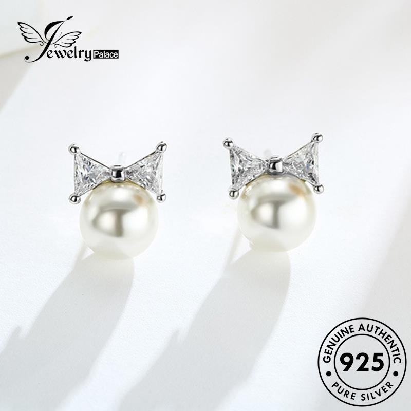 Jewelrypalace Bulat Perak Mutiara Temperamen Wanita925 Anting Asli Stud E203