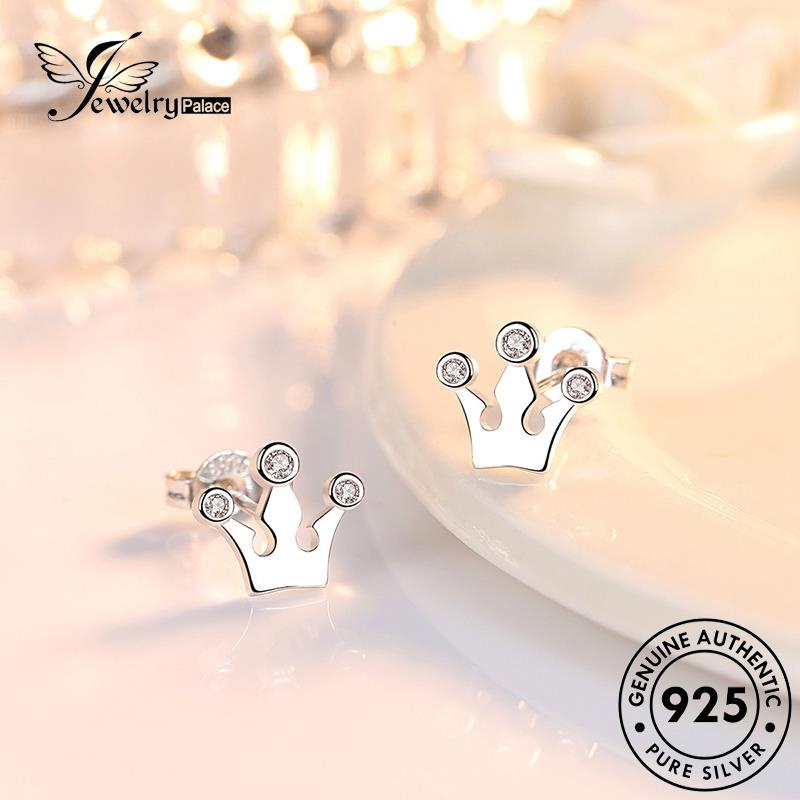 Jewelrypalace Mahkota Wanita Anting Berlian Perak925Asli Moissanite Stud Temperamen E216