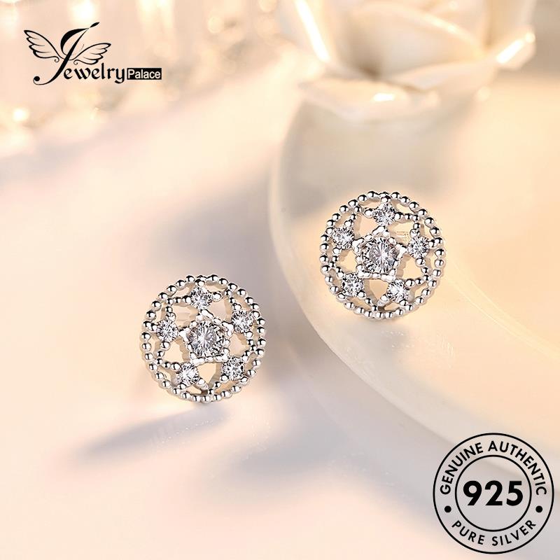 Tempat Perhiasan Wanita Berlian925 Lingkaran Asli Anting Tusuk Kreatif Perak Moissanite E218