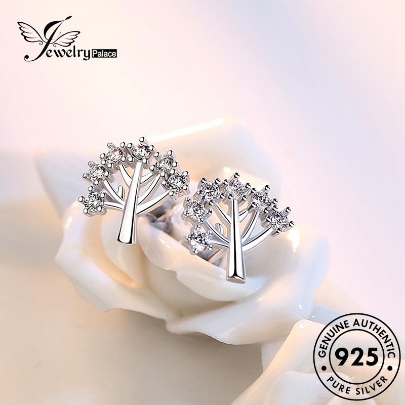 Jewelrypalace Berlian Pribadi Moissanite Perak Stud Pohon Asli Berharap925An Anting Wanita E220