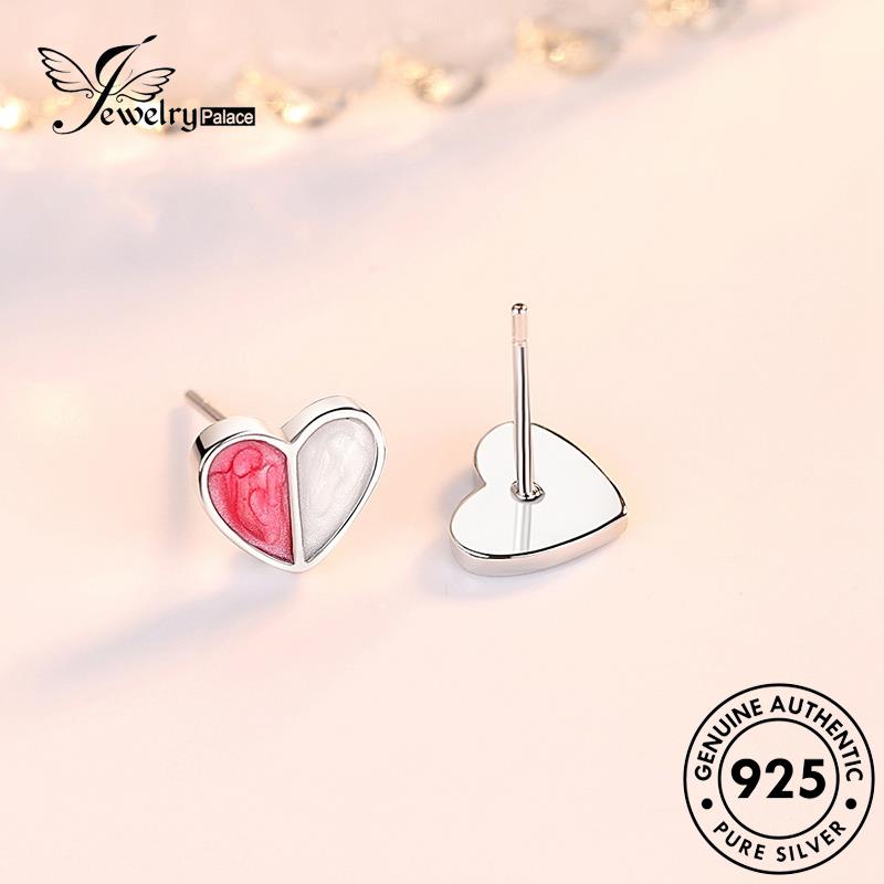 Jewelrypalace Stud Wanita Hati925 Bentuk Perak Temperamen Anting Asli E221