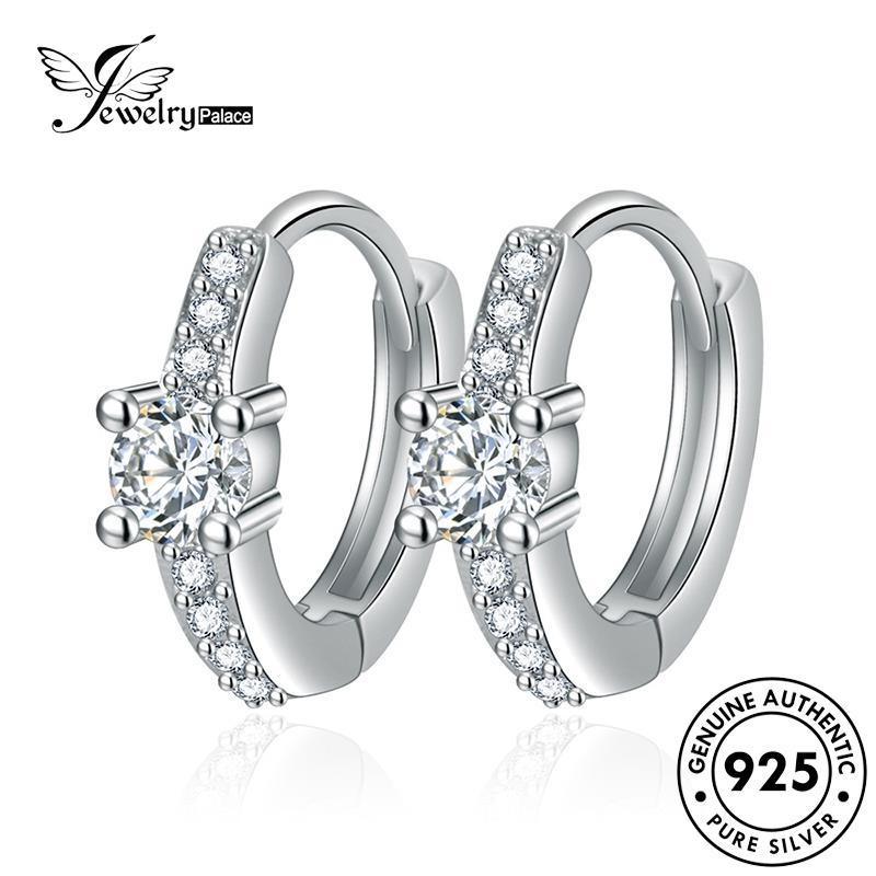 Jewelrypalace Perak Asli Anting Hoop Berlian Vintage Moissanite925 Wanita E405