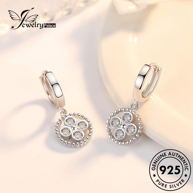 Jewelrypalace Asli Lingkaran Perak Wanita Simple Hoop Moissanite Anting Berlian925 E423