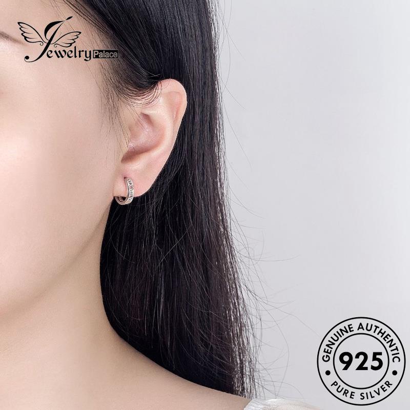 Jewelrypalace Anting Perak Hoop Asli Angka925 Hollow Wanita Simple E398