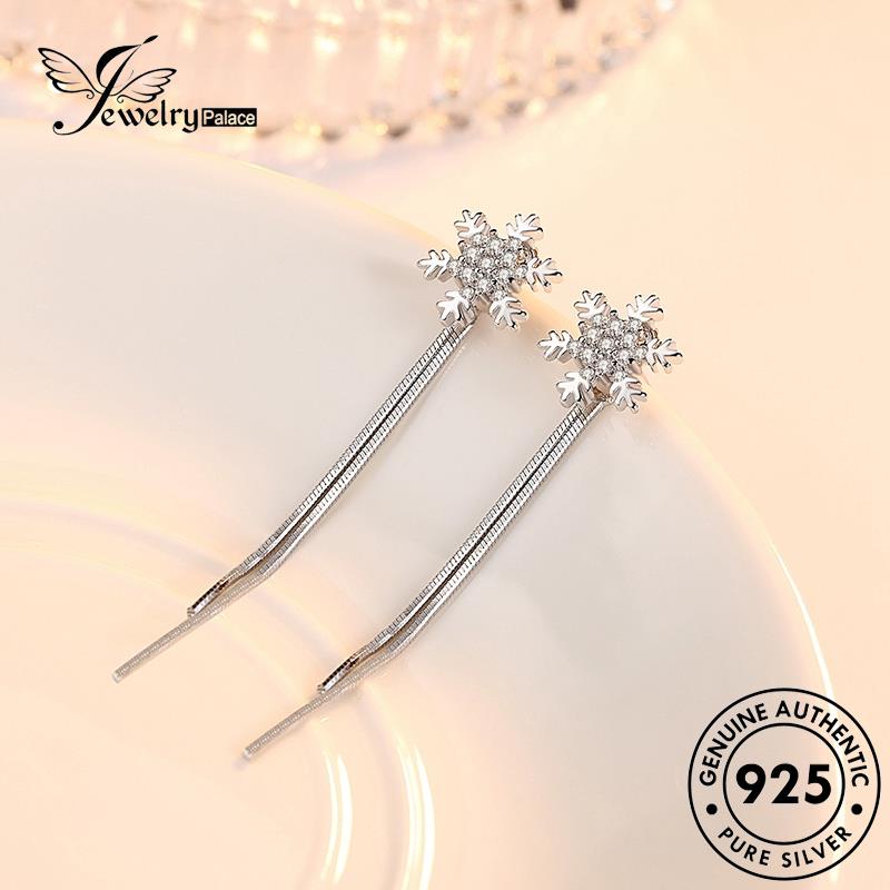 Jewelrypalace Snowflake925 Anting Moissanite Perak Wanita Berlian Fashion Stud Asli E442