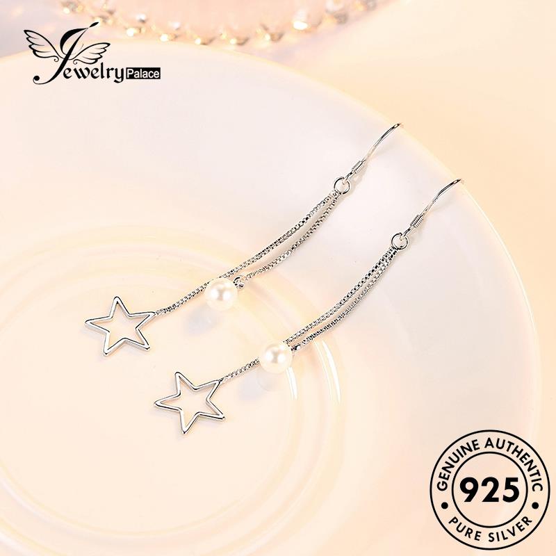 Jewelrypalace Perak Berujung Lima Anting Kait Wanita Temperamen Asli Bintang925Mutiara E453