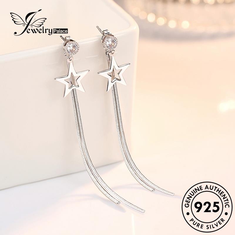 Jewelrypalace Anting Perak Wanita Berujung Lima925 Fashion Asli Giwang Bintang Stud E459