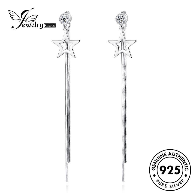 Jewelrypalace Anting Perak Wanita Berujung Lima925 Fashion Asli Giwang Bintang Stud E459