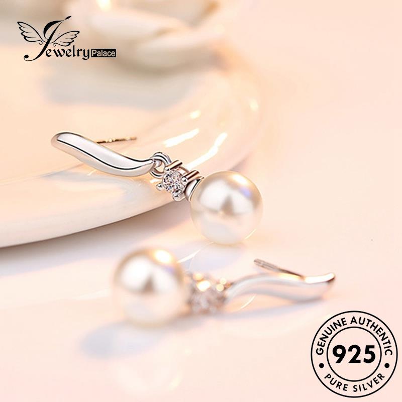 Jewelrypalace Hook Mutiara Wanita Asli925 Anting Perak Lembut E476