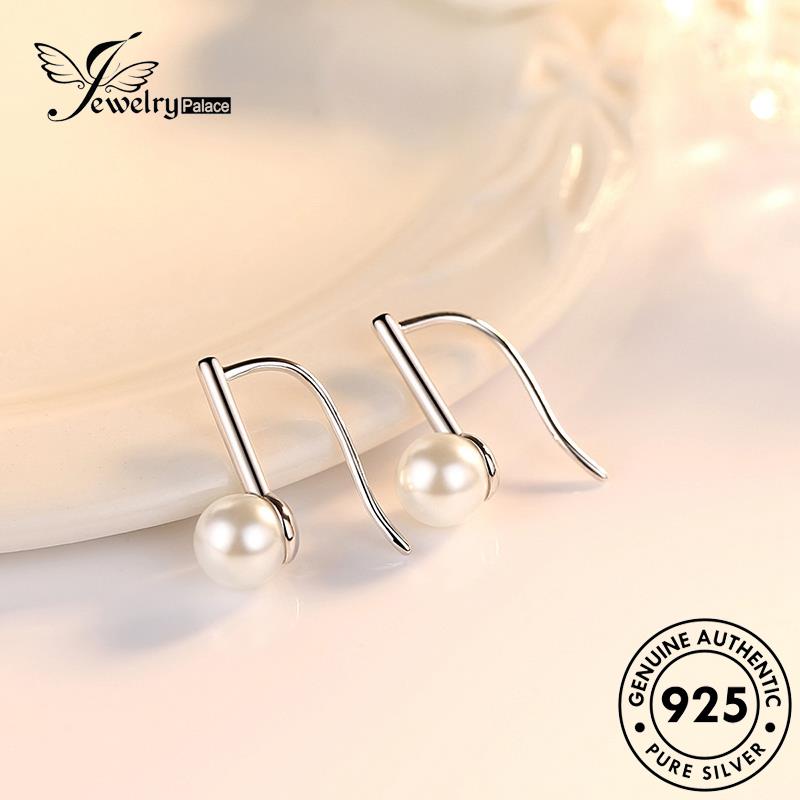 Jewelrypalace Wanita Fashion925Anting Mutiara Kait Asli Raket Perak Tenis E536