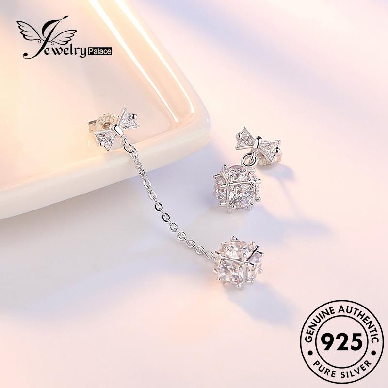 Jewelrypalace Asli Perak Wanita Moissanite Berlian Atmosfer Anting925 Kubus Rubik Stud E584