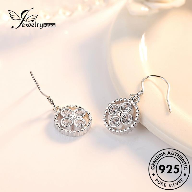 Jewelrypalace Perak Wanita925 Kait Moissanite Asli Anting Berlian Temperamen Bulat E595