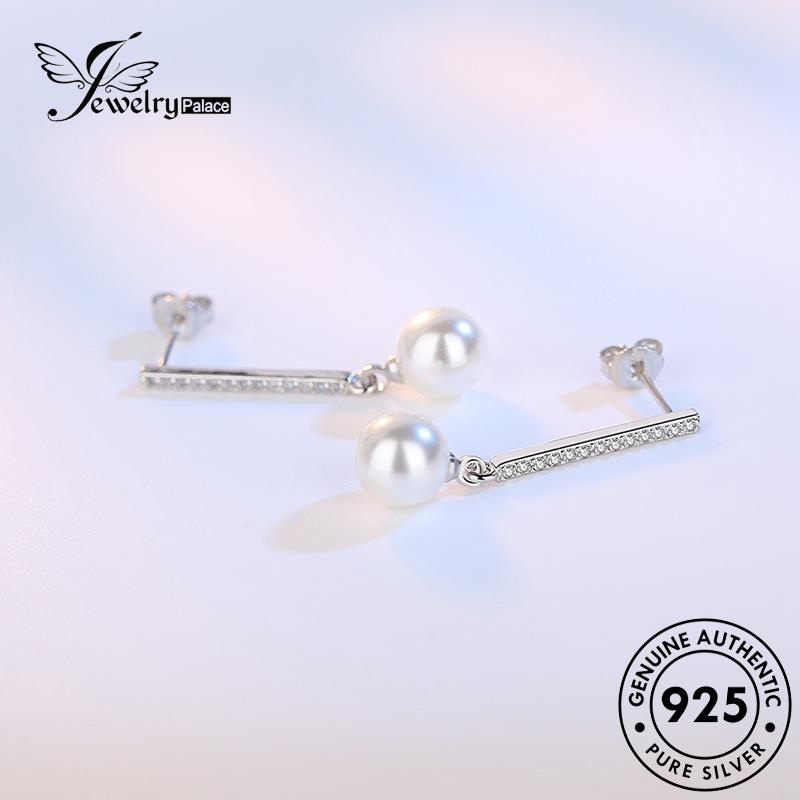 Perhiasanpalace Mutiara925Asli Simple Stud Rumbai Perak Wanita Anting E597