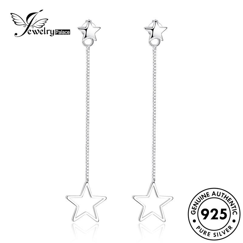 Perhiasantempat Wanita Stud Perak Asli Pentagram Anting Manis925 E554