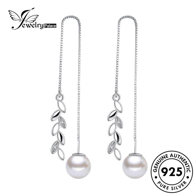 Jewelrypalace Anting Asli925 Wanita Perak Tawar Mutiara Drop Flowers E620