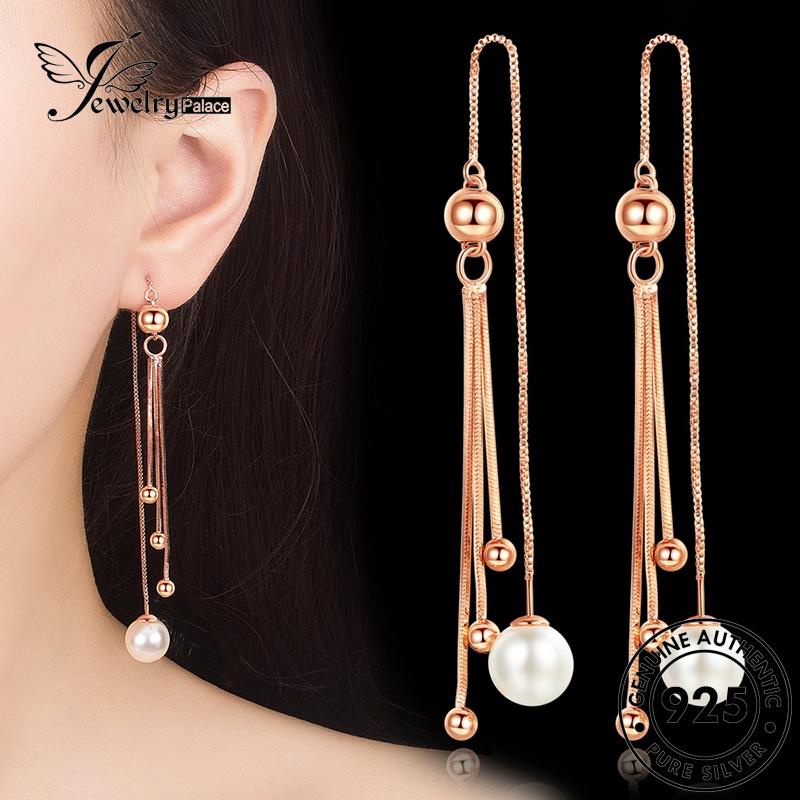 Jewelrypalace Asli Pinggiran Emas Perak Fresh Drop925 Anting Wanita Mutiara E634