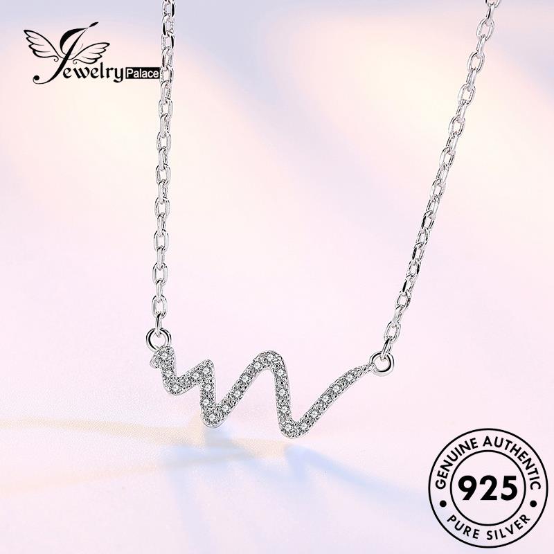 Jewelrypalace Simple Asli925 Berlian Kalung Perhiasan Perak Wanita Moissanite M046
