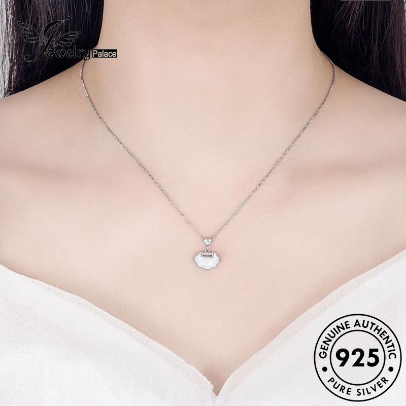 Perhiasantempat Wanita Kalung Emas Asli Kunci Perak Retro925 Safety N38