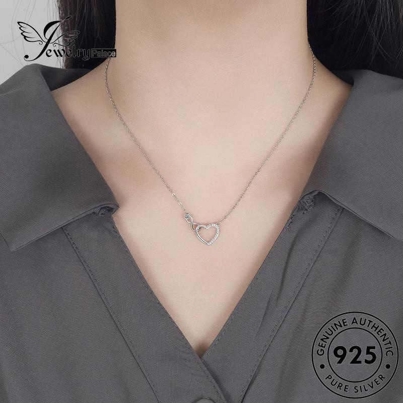 Jewelrypalace Love Moissanite Wanita Asli Kalung Simple925 Berlian Silver N44