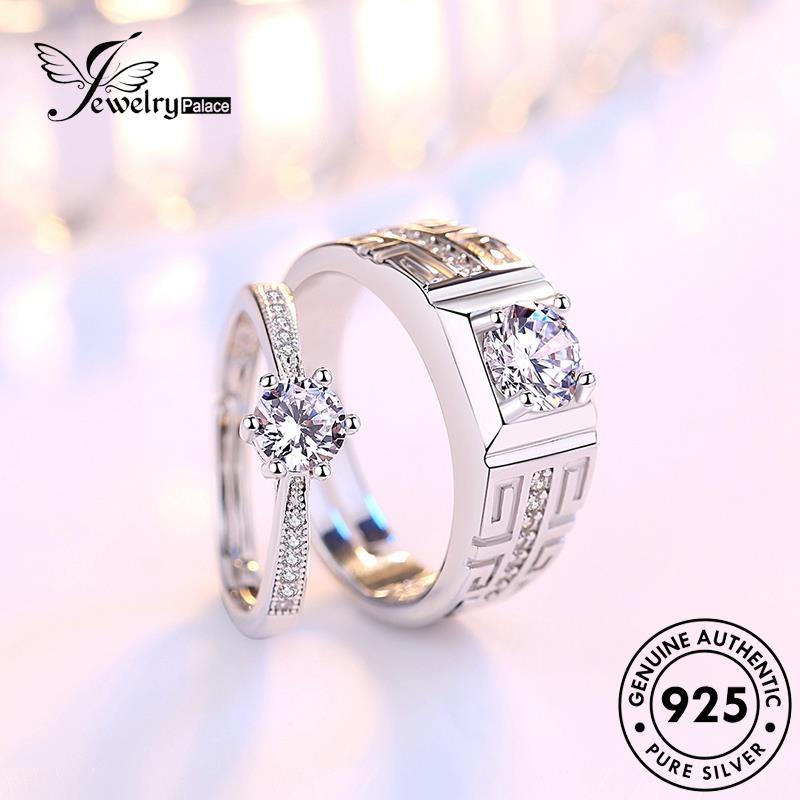 Jewelrypalace Perak925 Cincin Asli Fashion Moissanite Berlian Couple R47