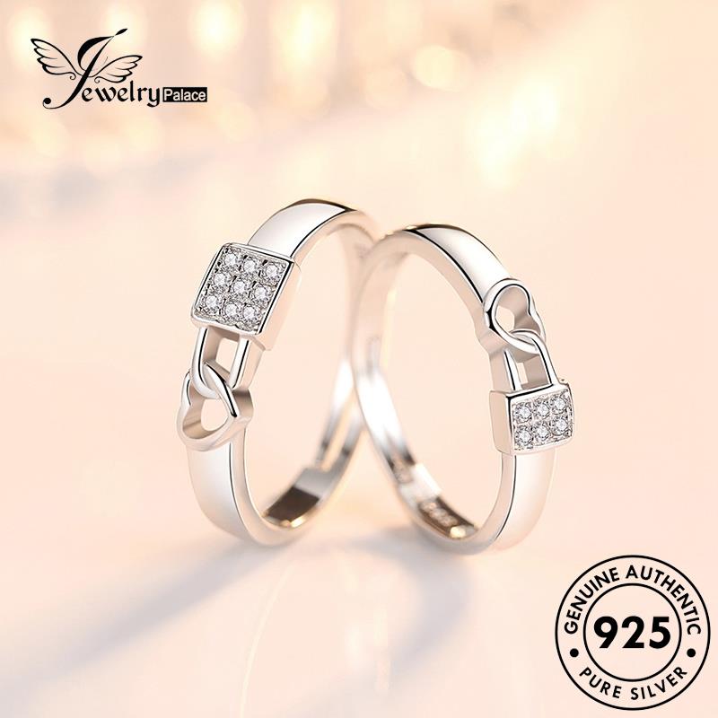 Jewelrypalace Opening Original Cincin Couple Moissanite Versi925 Berlian Korea Perak R89