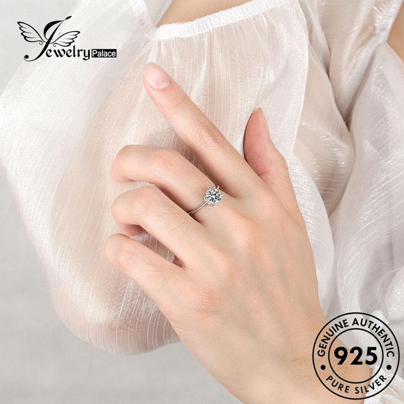 Tempat Perhiasan Wanita Cakar Moissanite Empat Cincin Perak Hollow Asli Berlian925 R126