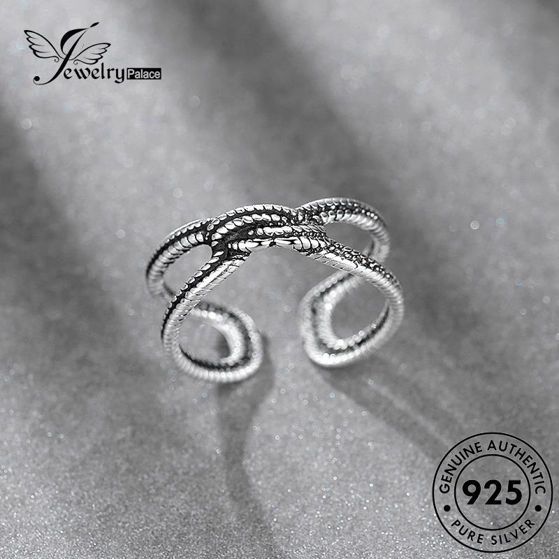 Jewelrypalace Cincin Perak Twist Retro925 Twine Wanita Asli R204