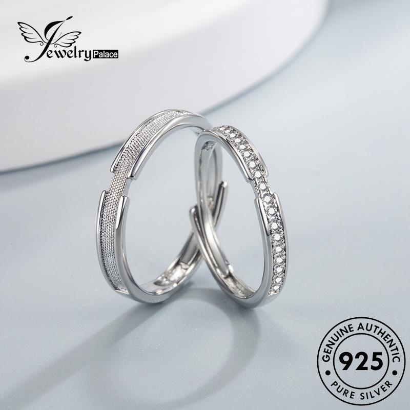 Jewelrypalace Cincin Jianjia Asli Simple925 Bailu Perak Couple R302
