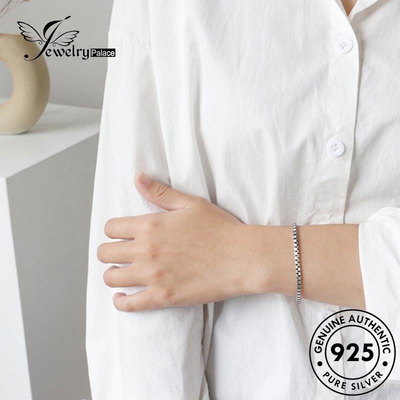 Jewelrypalace 925kotak Gelang Retro Asli Wanita Silver B58