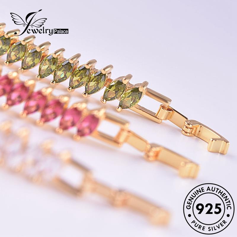 Jewelrypalace Mata Perak Wanita Asli925 Berlian Gelang Emas Kuda Moissanite B382
