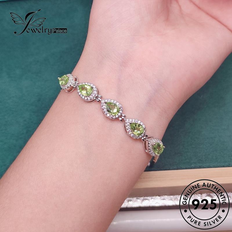 Jewelrypalace Asli Olive Bentuk Kristal Perak925Gelang Wanita B544