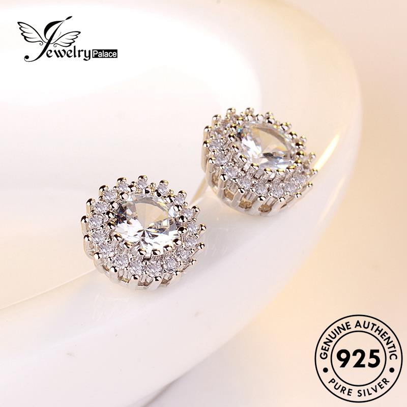 Jewelrypalace The Moissanite Perak925 Asli Berlian Anting Tusuk Wanita Bunga E518