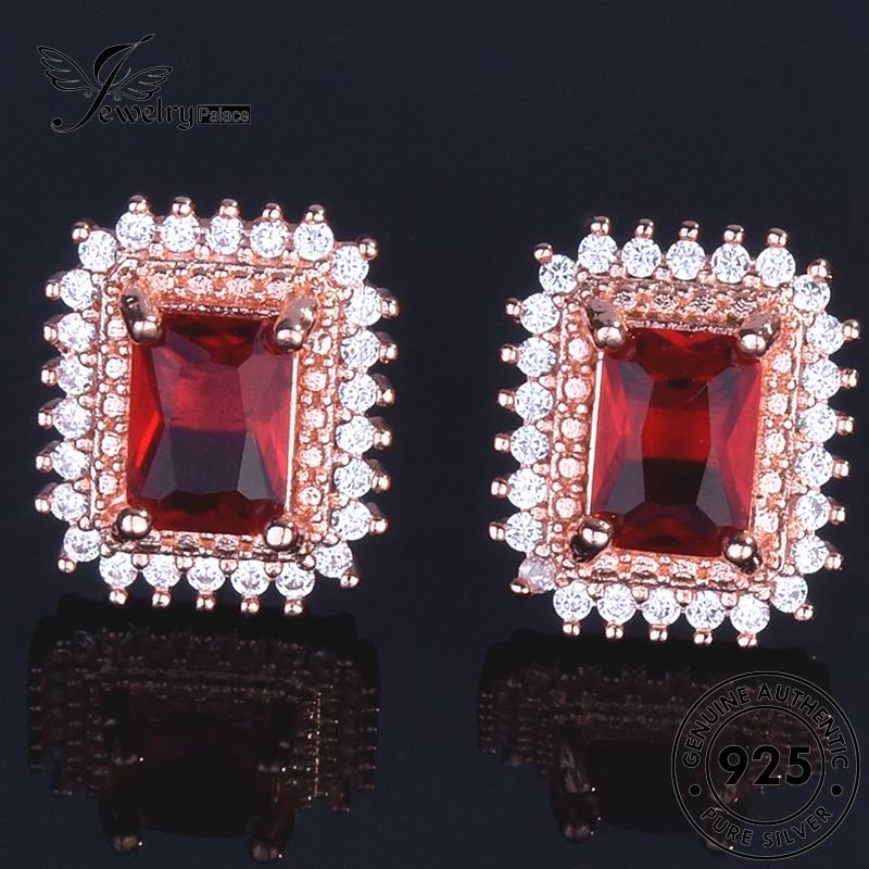 Jewelrypalace Stud Wanita Anting Zamrud Asli Perak925 Lapis Emas E327