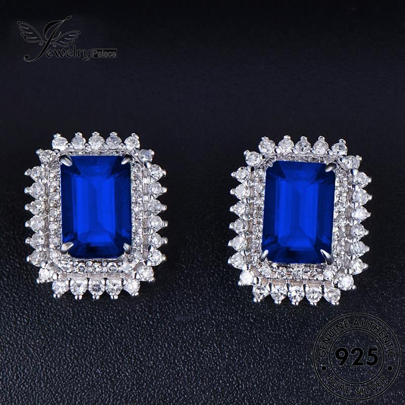 Jewelrypalace Stud Wanita Anting Zamrud Asli Perak925 Lapis Emas E327