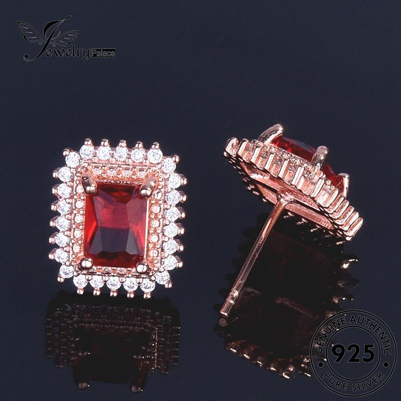 Jewelrypalace Stud Wanita Anting Zamrud Asli Perak925 Lapis Emas E327