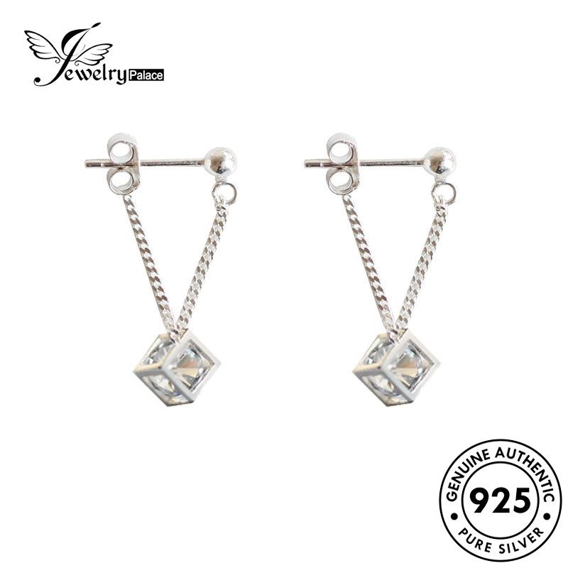 Jewelrypalace Kubus Perak925 Anting Moissanite Berlian Wanita Asli Stud E340