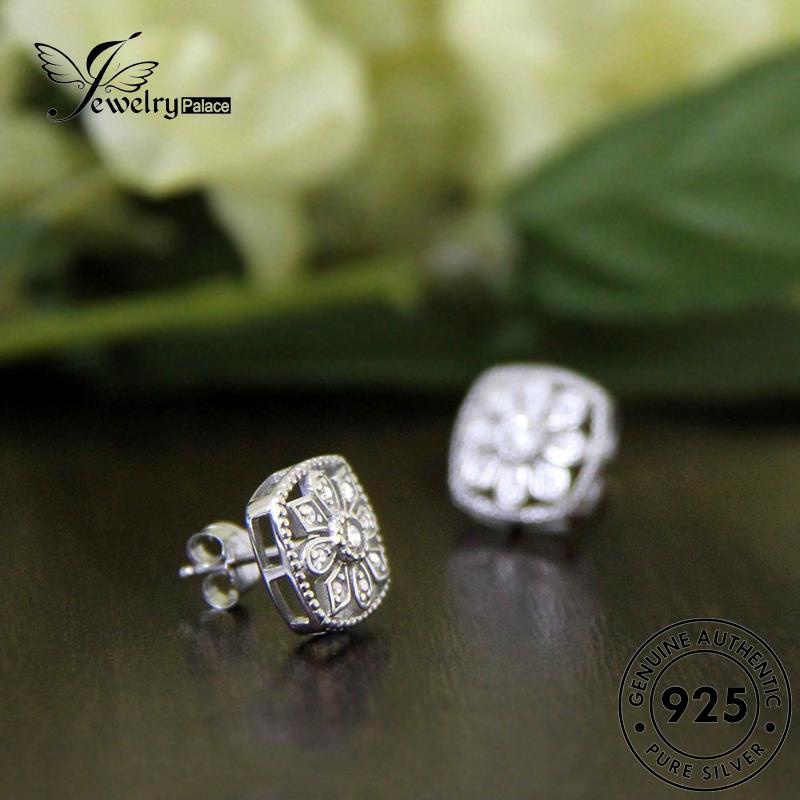 Jewelrypalace Asli925 Stud Wanita Moissanite Perak Snowflake Anting Berlian E752