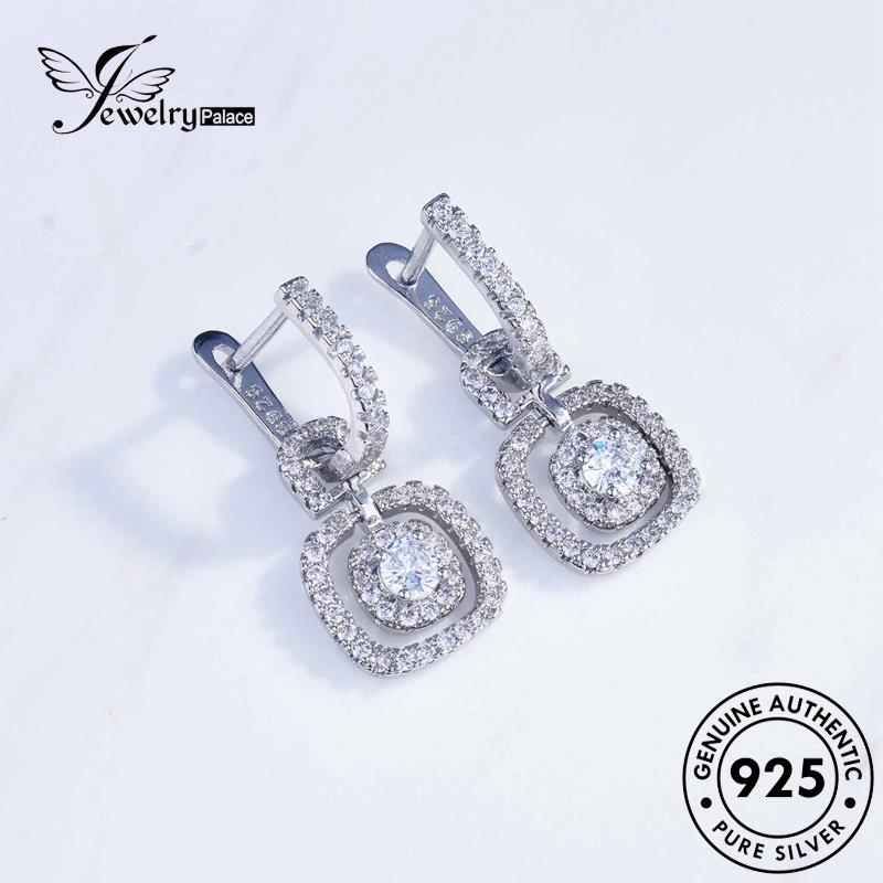 Jewelrypalace Asli Moissanite Berlian Anting Perak925 Bulat Wanita Stud E875