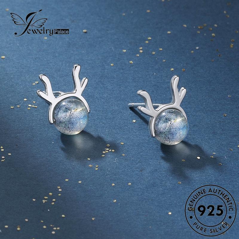 Jewelrypalace Antler Stud Anting Perak Moonstone Asli Wanita925 E908