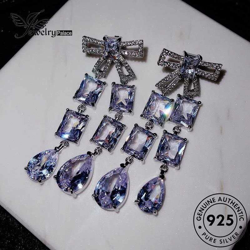 Jewelrypalace Berlian Moissanite Wanita Anting Busur Perak Stud Asli Dasi925 E1047