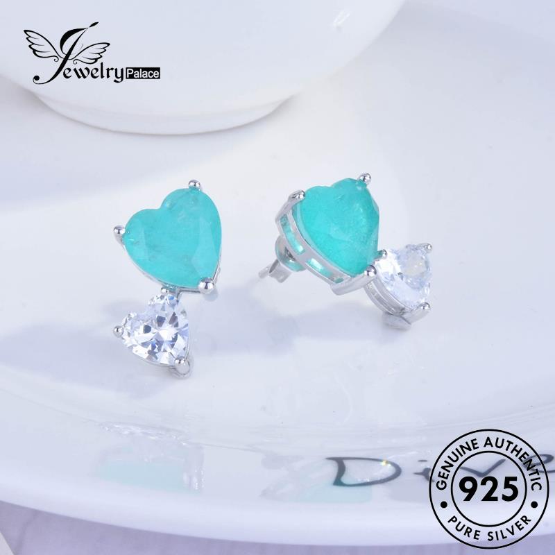 Jewelrypalace Berlian Wanita Perak Love Asli Moissanite Anting925 Stud E1079