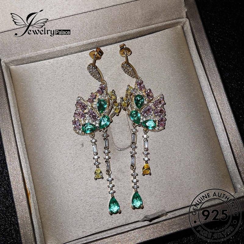 Jewelrypalace Anting Asli Wanita Tusuk Emas925 Perak Emerald Butterfly E1117