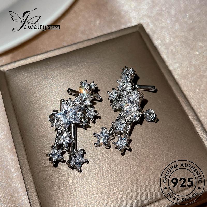 Jewelrypalace Asli Moissanite Perak925 Wanita Berlian Pentagram Stud Earrings E1145