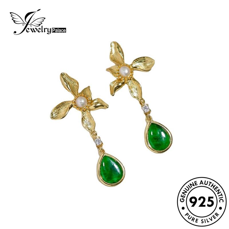 Jewelrypalace Anting Tusuk Wanita Mutiara Asli925Bunganya Perak E1148